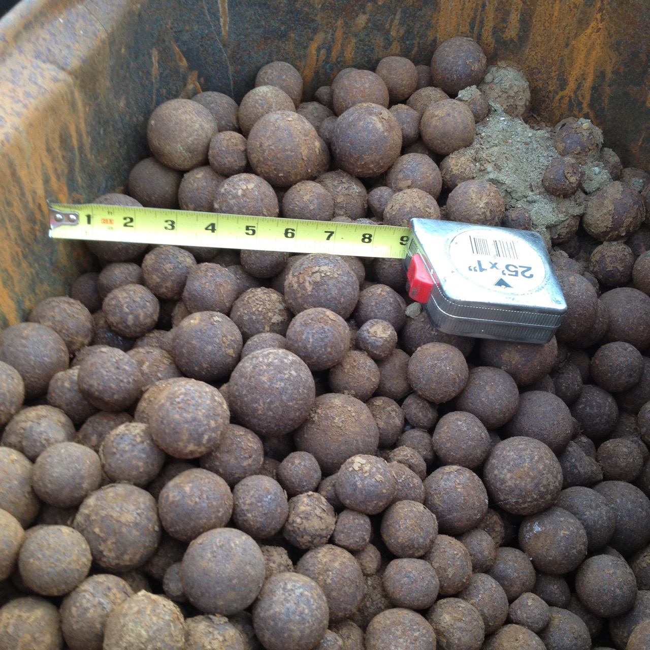 75 Units/barrels - Used Grinding Balls, Ranging In Size From Approximately 1" To 4" (note: A Barrel Is Approximately 1-ton))